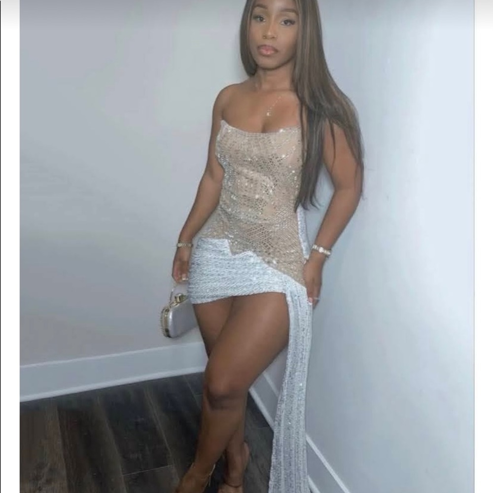 Gold and silver mini dress